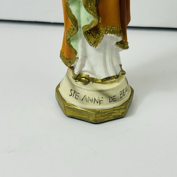 Vintage St Anne De Beaupre Handpainted Figurine Statue Religious Italy 5.25" - Picture 3 of 6